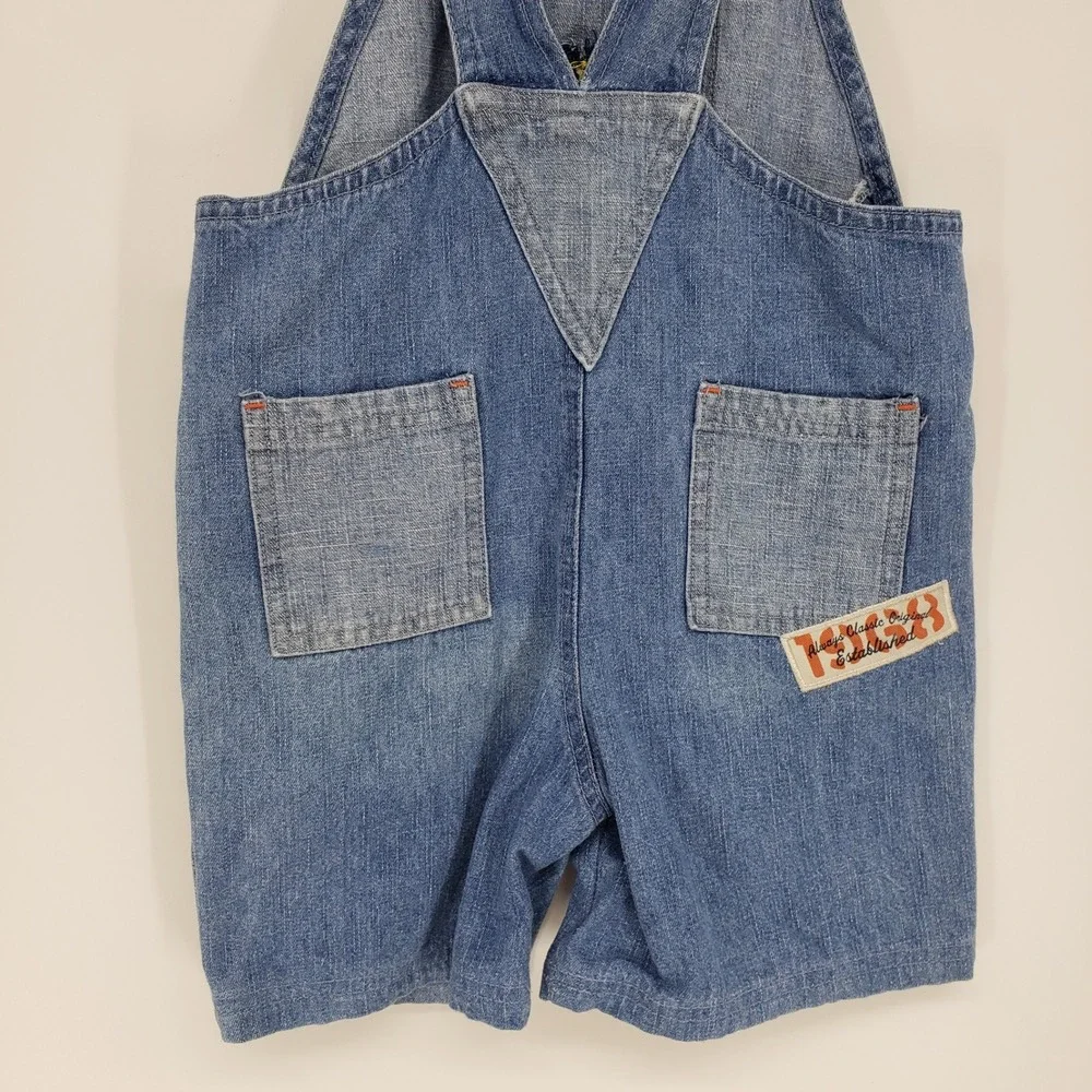 Vintage 90s Disney Winnie the Pooh Tigger Denim Overalls Kids 4T Blue Character